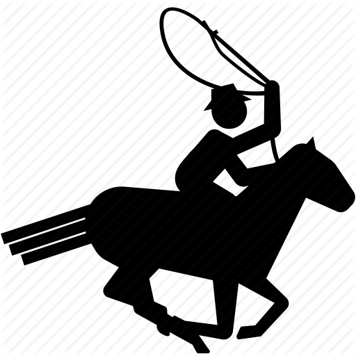 Cowboy, Horse, Lassoo, Riding, Roundup Icon