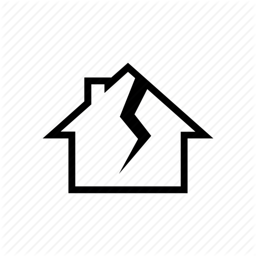 Crack, Cracked, Damaged, House, Old, Repair, Slit Icon