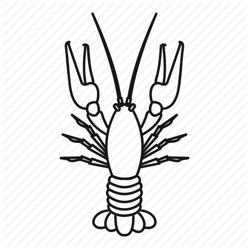 Boiled, Crawfish, Fish, Food, Gourmet, Line, Outline Icon