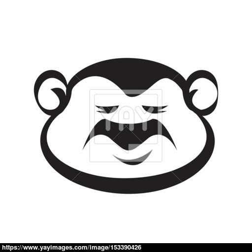 Monkey Head Icon Vector Vector