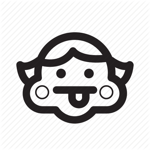 Bw, Crazy, Emoticon, Face, Girl, Rosycheeks, Silly Icon