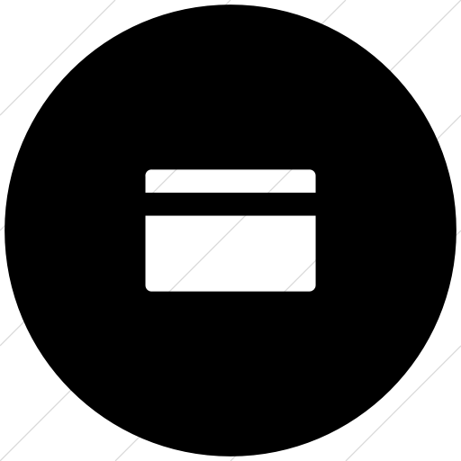 Flat Circle White On Black Foundation Credit Card Icon