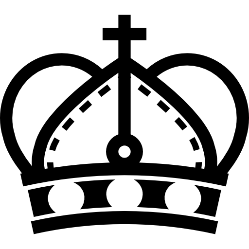 Royal Crown With Round Sides And Cross Symbol Variant Icons Free