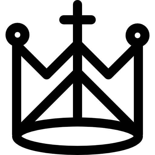 Religion Crown With Cross And Circles Icons Free Download