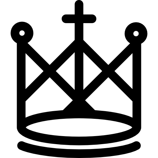 Royal Crown Design Of Lines With A Cross In The Middle