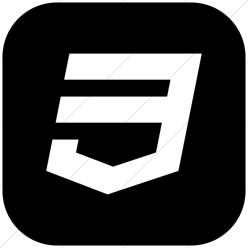 Flat Rounded Square White On Black Social Media Icon