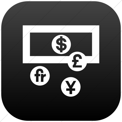 Flat Rounded Square White On Black Gradient Aiga