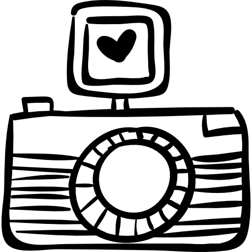 Photo Camera With Heart Icons Free Download