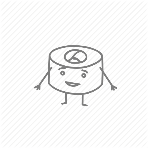 Asian, Characters, Cute, Food, Funny, Sushi Icon