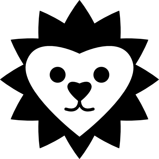 Heart Shaped Lion Face Icons Free Download