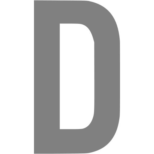 Gray Letter D Icon