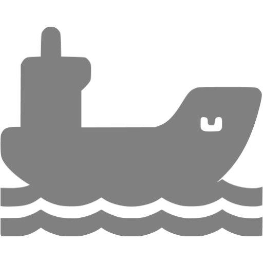 Gray Cargo Ship Icon