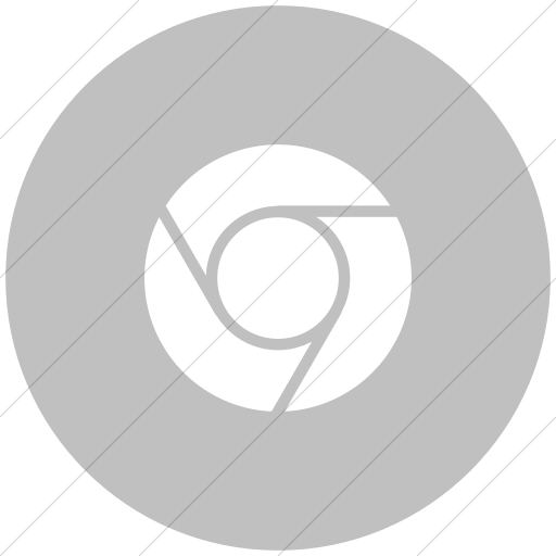 Flat Circle White On Silver Raphael Chrome Icon