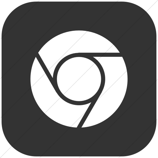 Flat Rounded Square White On Dark Gray Raphael Chrome Icon