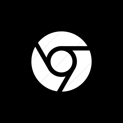 Flat Square White On Black Social Media Chrome Icon