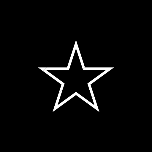 Flat Square White On Black Raphael Star Icon