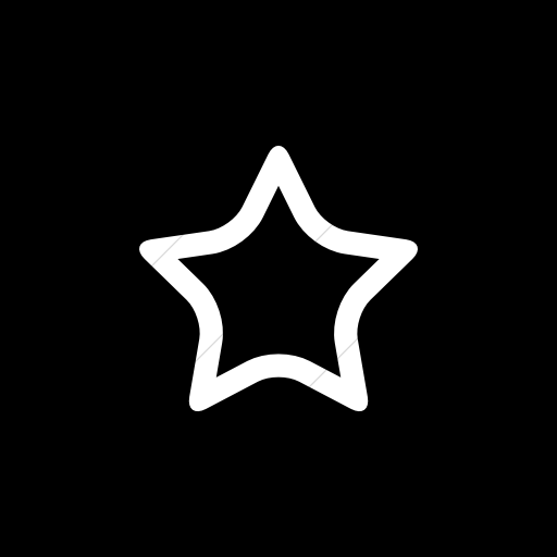 Flat Square White On Black Raphael Star Rounded Icon