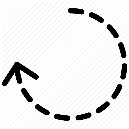 Arrow, Circle, Dash, Diagram Icon