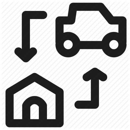 Car, Data Transfer, House, Internet, Network, Transfer Icon