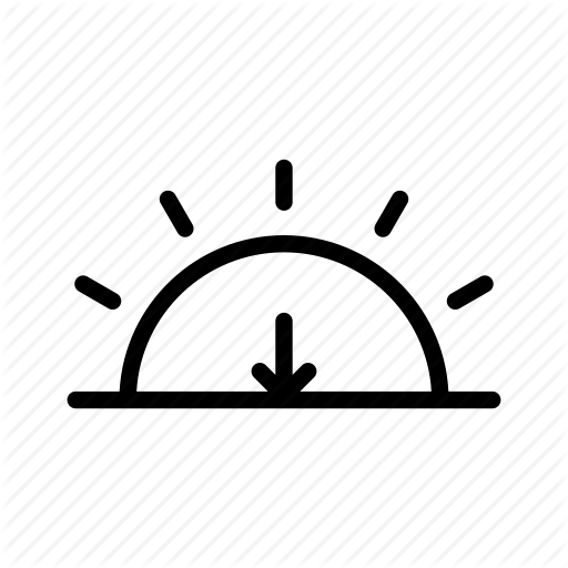 Dawn, Down, Evening, Forecast, Sun, Sunny, Weather Icon