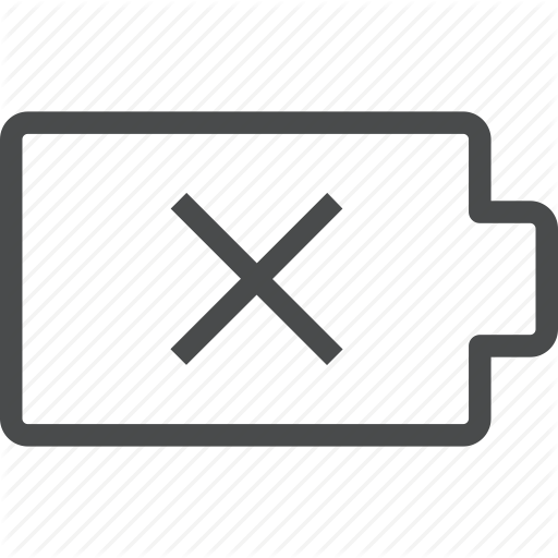 Battery, Dead, Error Icon