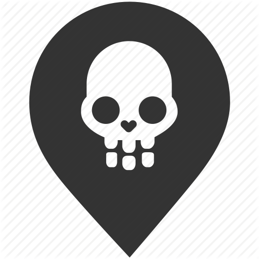Danger, Dead End, Location, Map, Navigation, Pin, Tomb Icon