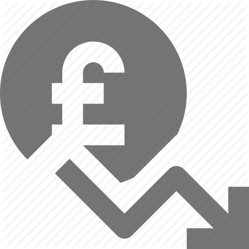 Arrow, Currency, Decrease, Decreasing, Money, Pound Icon