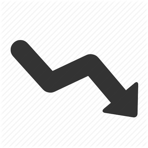 Arrow, Decrease, Ecommerce, Line, Shape Icon