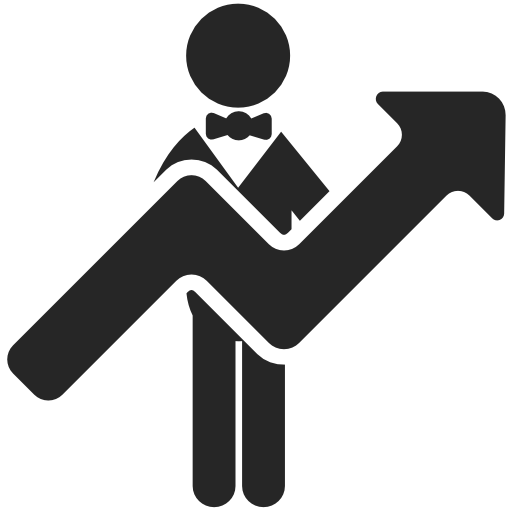 Man And Big Ascending Arrow Free Icon Free Flat Icons