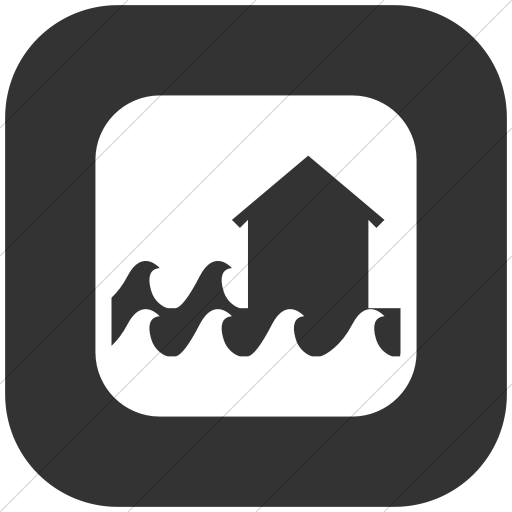 Flat Rounded Square White On Dark Gray Ocha