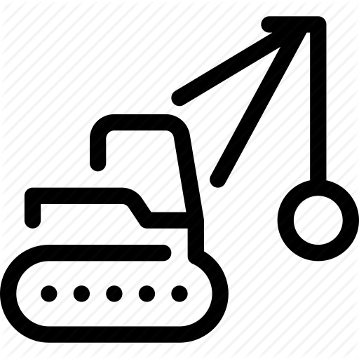 Ball, Car, Crane, Deconstruction, Demolition Icon