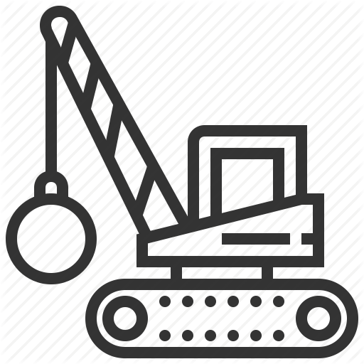 Building, Car, Construction, Crane, Demolition Icon