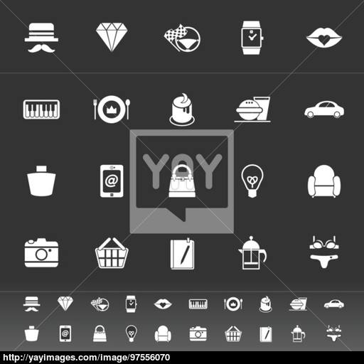 Department Store Item Category Icons On Gray Background Vector