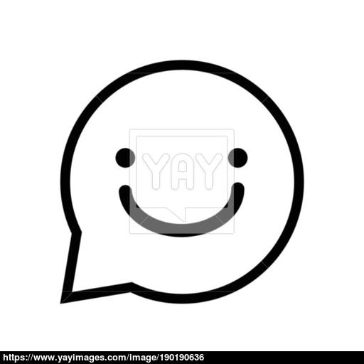 Chat Sign Smile Icon In Speech Bubble