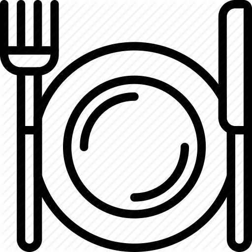 Dinner, Kitchen, Objects, Outline, Plate, Setting Icon