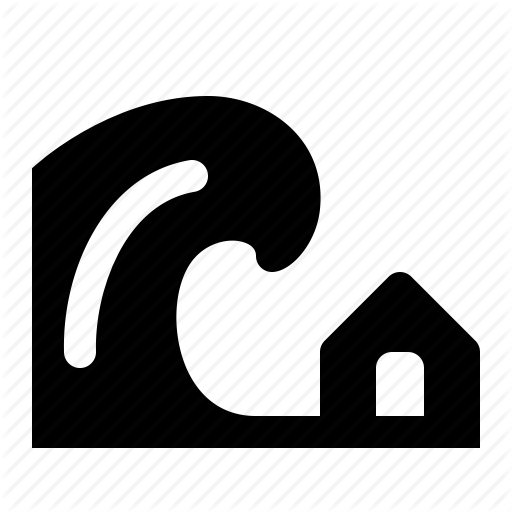 Disaster, Force, House, Tsunami, Water, Wave Icon