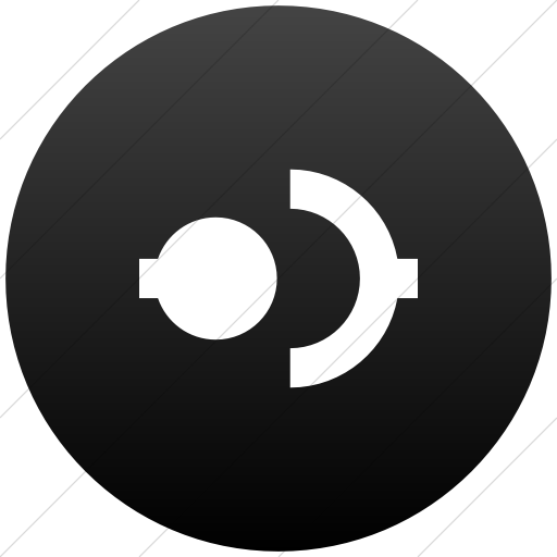 Flat Circle White On Black Gradient Raphael Disconnect Icon