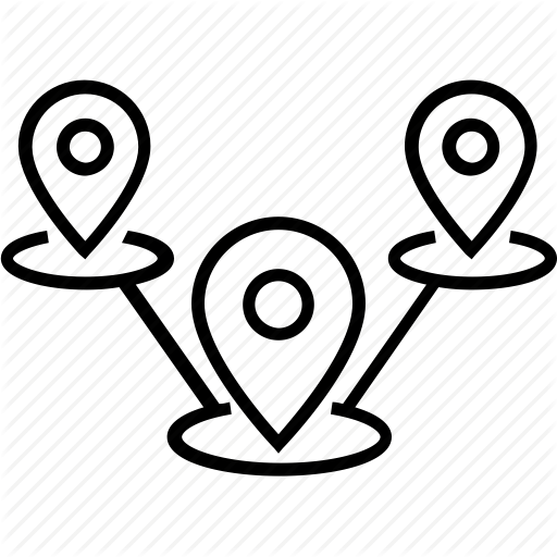 Distribution, Gps, Location Pin, Navigation, Travel Distance Icon