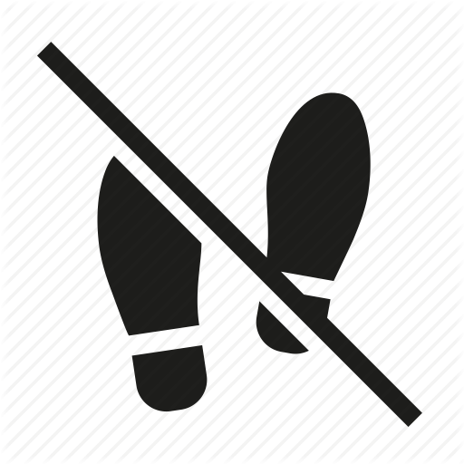 Do Not Step Here, Footprints, Shoes, Step, Walk, Walking Icon