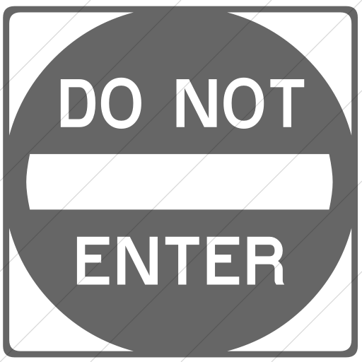 Simple Gray Classica Do Not Enter Icon