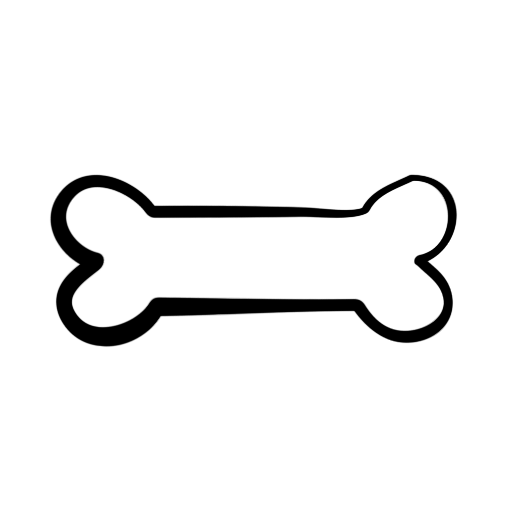 Black And White Dog Bone Icon