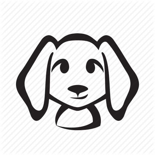 Animal, Cute, Dog, Front, Head, Pet, Silhouette Icon