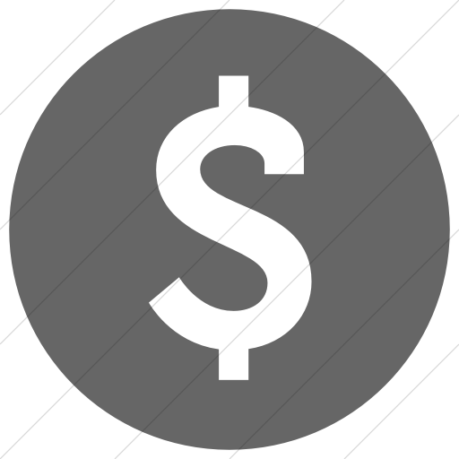 Simple Gray Raphael Dollar Sign Icon