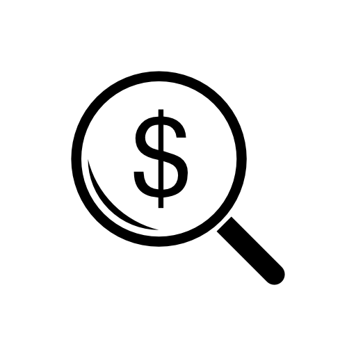 Dollar Signs In Magnifying Glass Icon Free Icons Download