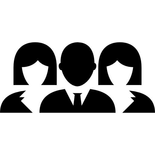 Man And Two Women Group Close Up Icons Free Download