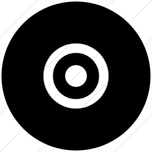 Flat Circle White On Black Bootstrap Font Awesome Dot