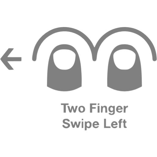 Gray Two Finger Swipe Left Icon