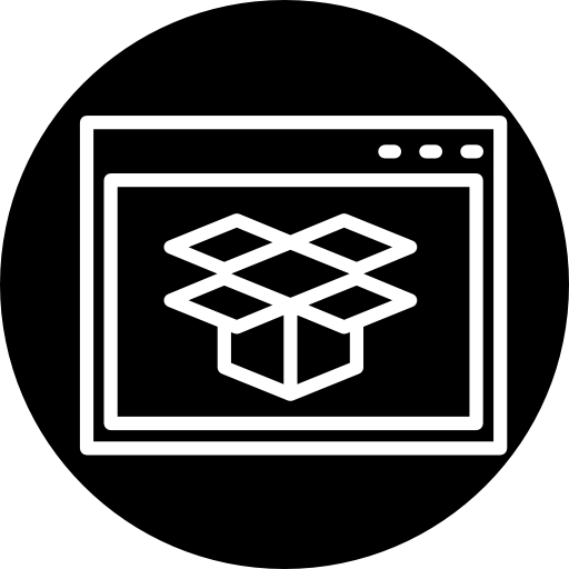 Dropbox In Browser Variant Inside Circle Icons Free Download