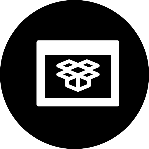 Dropbox In Browser Window Circular Symbol