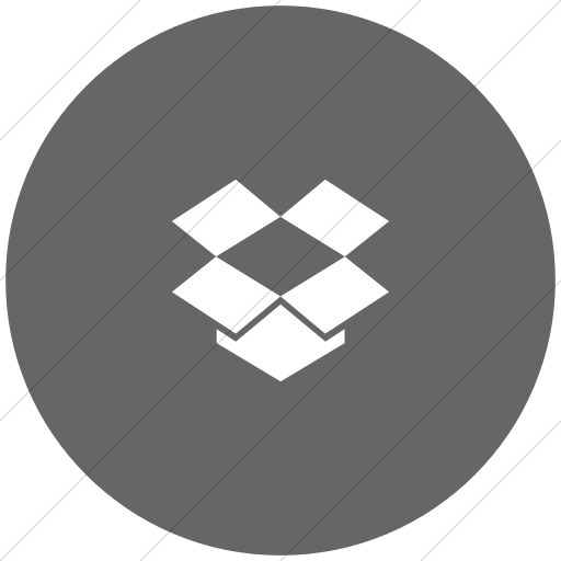 Flat Circle White On Gray Foundation Social Dropbox Icon